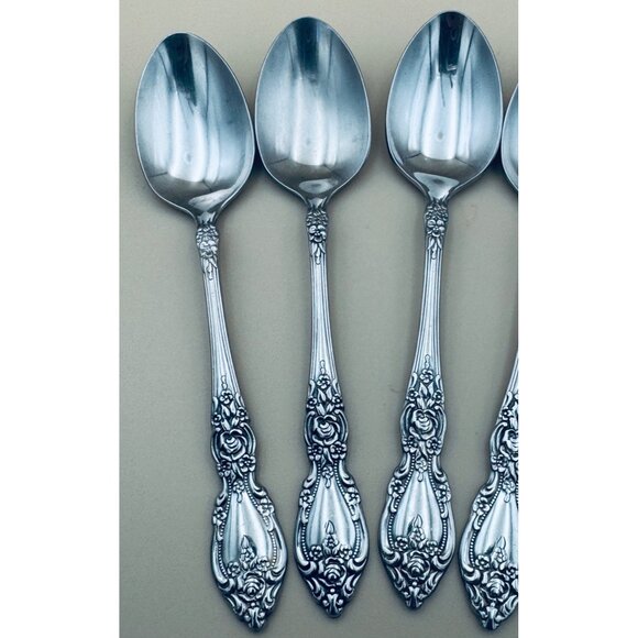 6 Oneida Wordsworth Stainless Steel Tea Spoons 6" - Picture 2 of 7